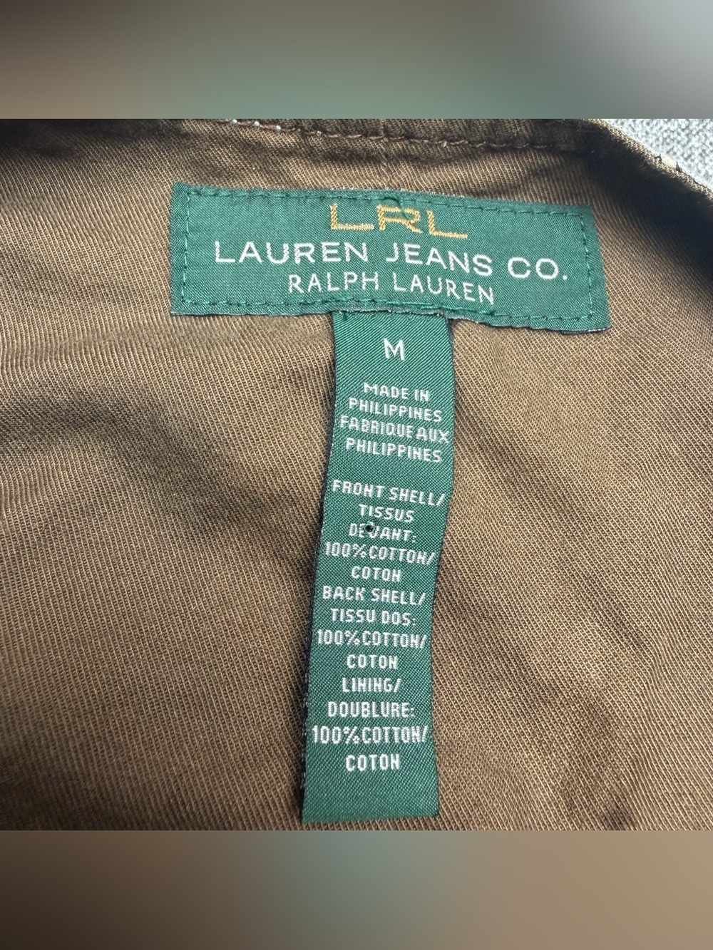 LRL Lauren Jeans Co. Ralph Lauren Brown Cotton Utility Vest - Picture 3 of 11